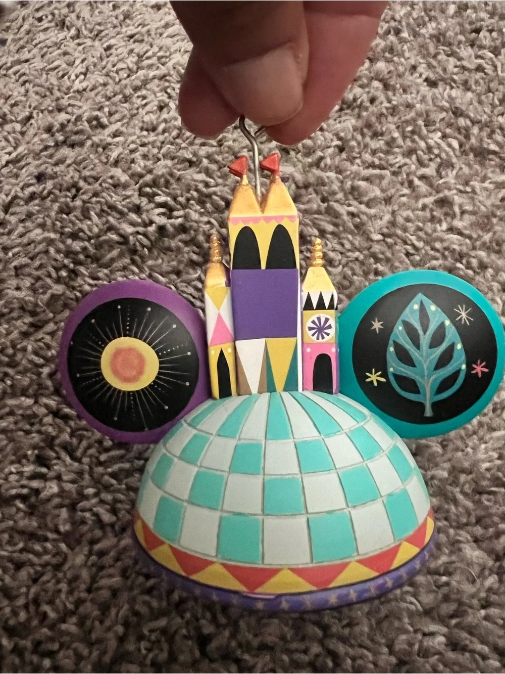 Disney Parks, It’s a Small World Boat Ride Clock Mickey Hat Ornament